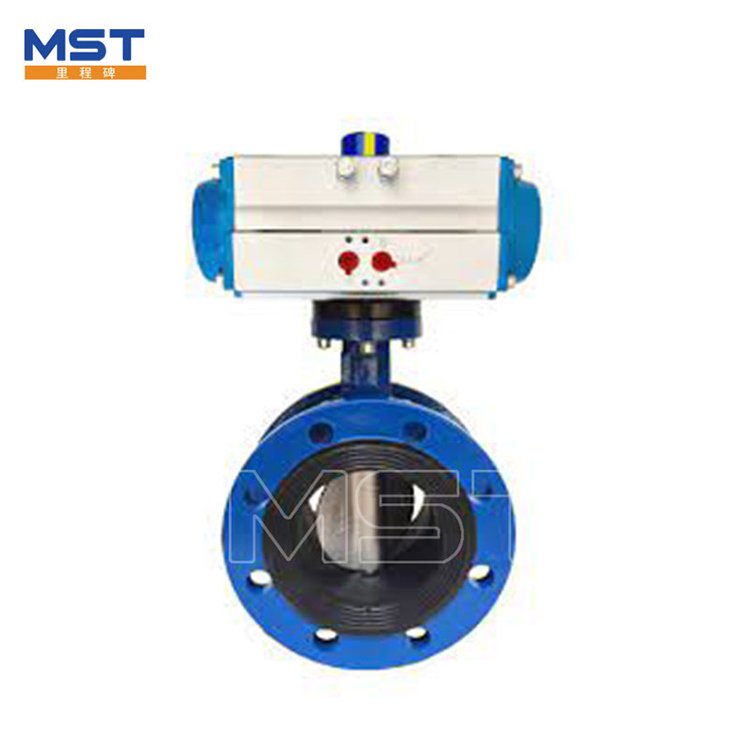 Pneumatic Actuator အနားကွပ် Butterfly Valve